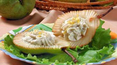 Груши, фаршированные творогом