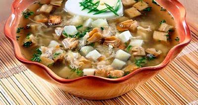 Окрошка с грибами