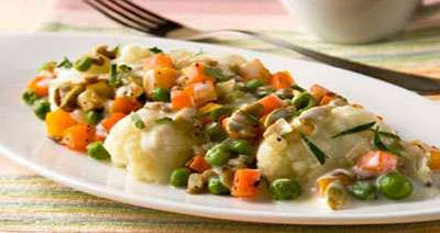 Цветная капуста в сырном соусе