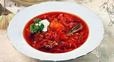 Фото к рецепту Борщ с баклажаном Борщ с баклажаном