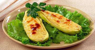 Кабачки запечённые с брынзой