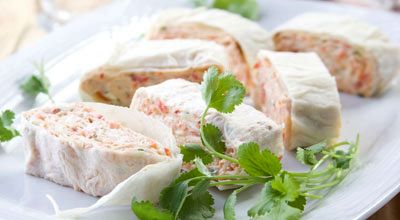 Закуска из лаваша с сыром фета