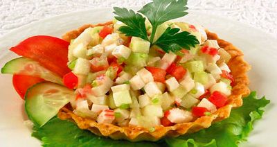 Фото к рецепту Салат "Пантикапей" в корзиночках Салат "Пантикапей" в корзиночках