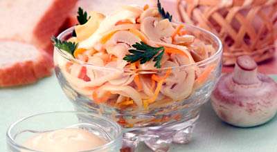 Грибной салат с сыром