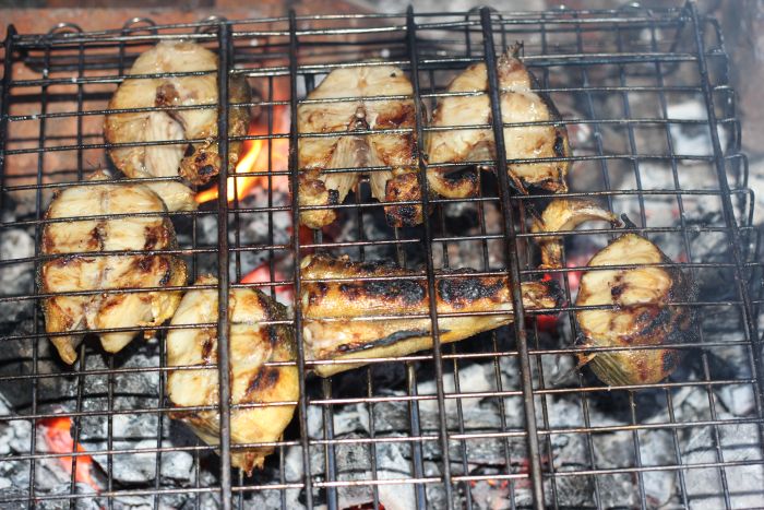 Терпуг, запечённый на открытом огне