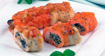 Фото к рецепту Рулет "Красное и белое" Рулет "Красное и белое"