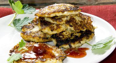 Овсяные оладьи с яблоками