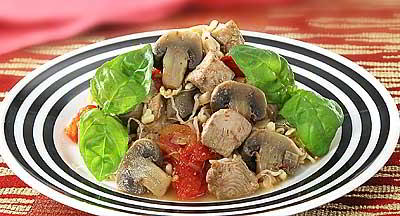 Рагу из индейки с шампиньонами