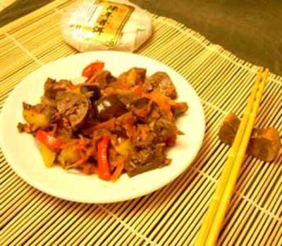 Сердце говяжье с овощами