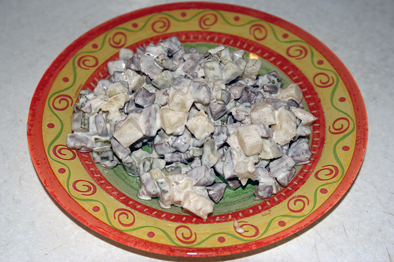 Фото к рецепту Салат с печенью кролика Салат с печенью кролика