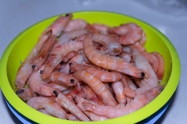 размораживаем королевские креветки