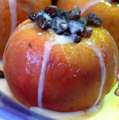 Яблоко, фаршированное творогом