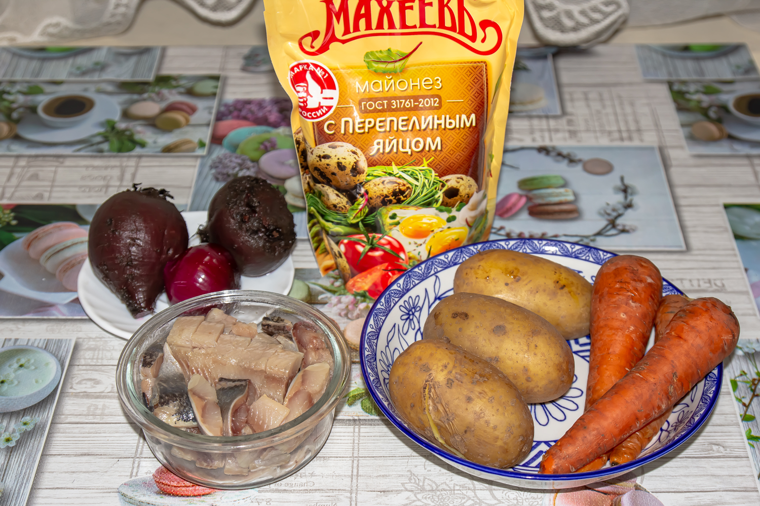 продукты для рецепта Сельдь под шубой (2)