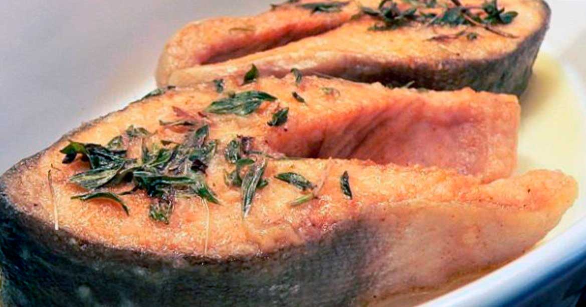 Фото к рецепту Горбуша, запеченная в духовке Горбуша, запеченная в духовке