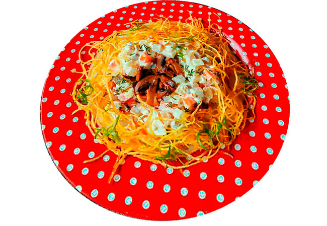 Оливье с грибами