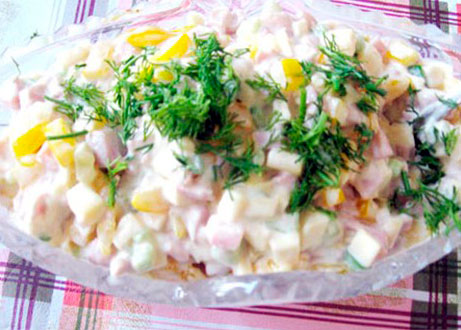Салат с ветчиной "картофельный"