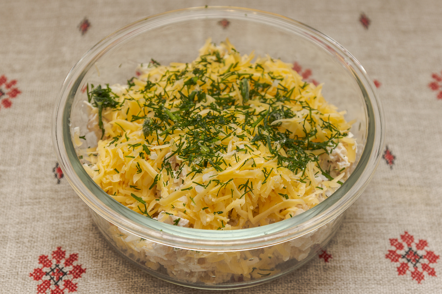 Салат с рисом и курицей