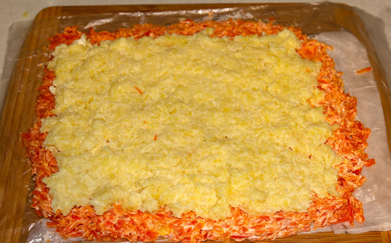 Тертый картофель для салата Царский рулет