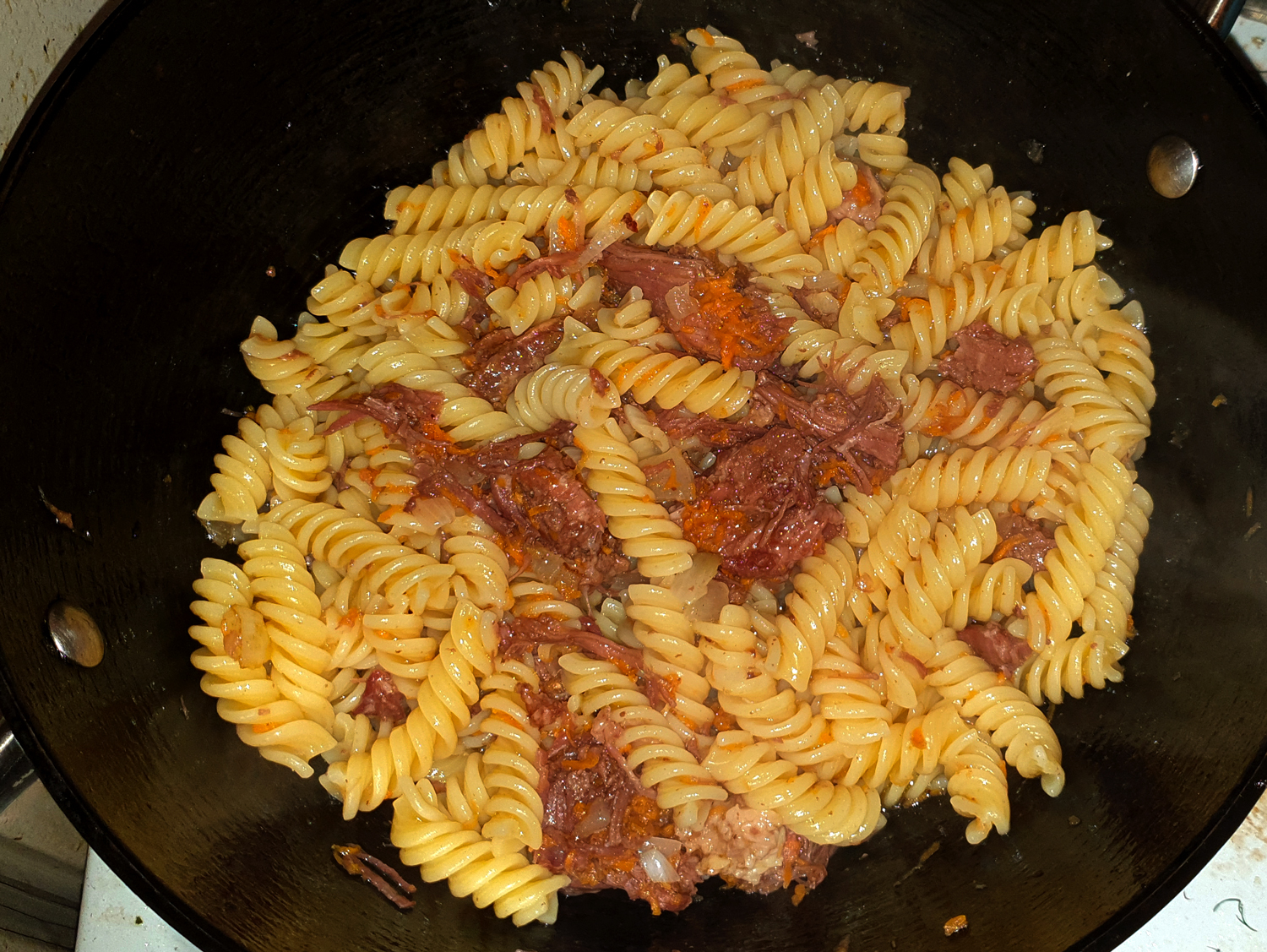 Овощи с лапшой и мясом по рецепту