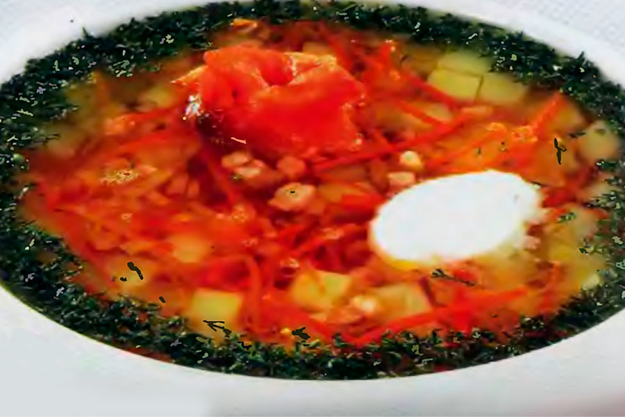 Суп картофельный с лососем