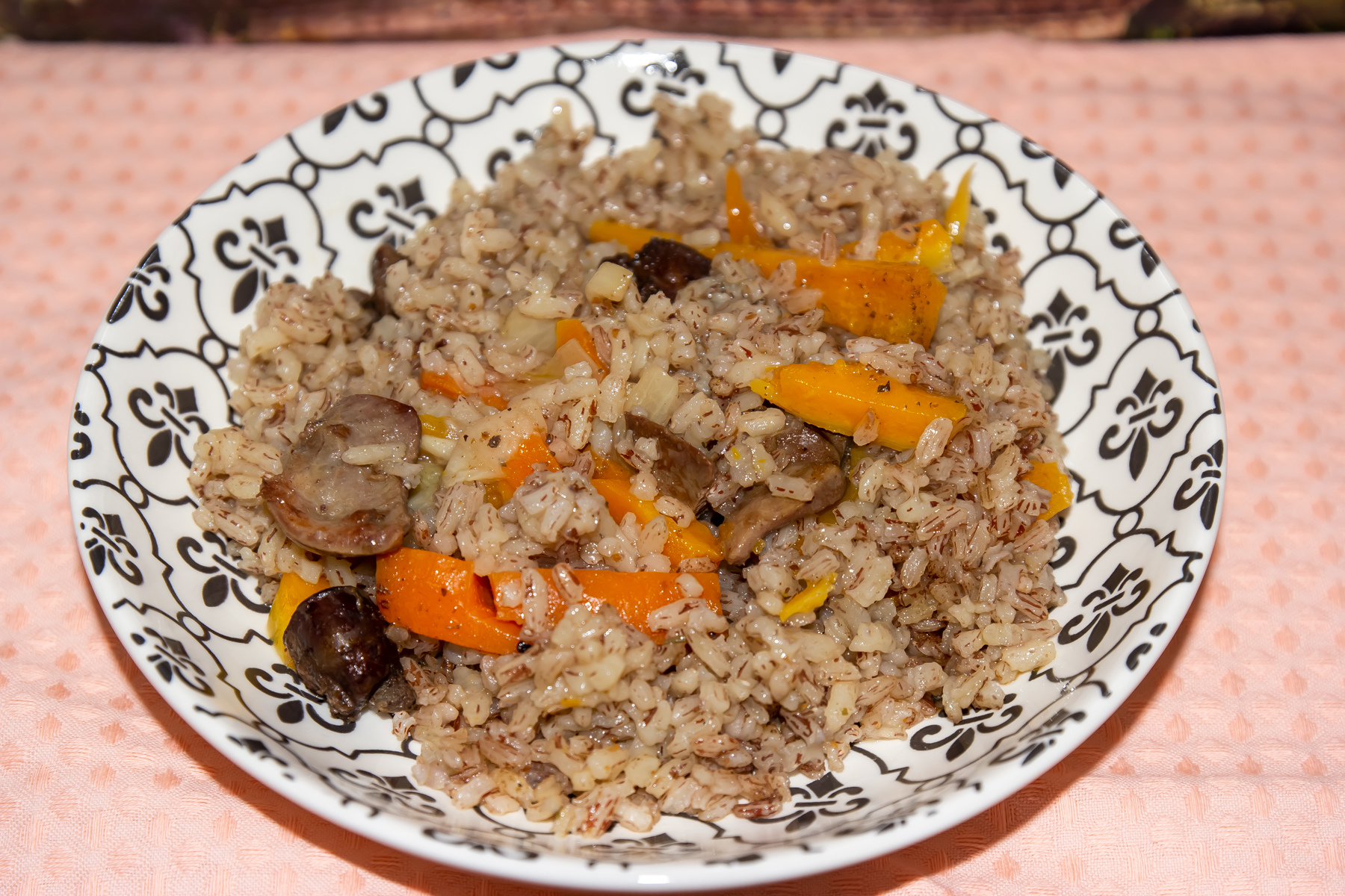 Плов с куриными потрошками