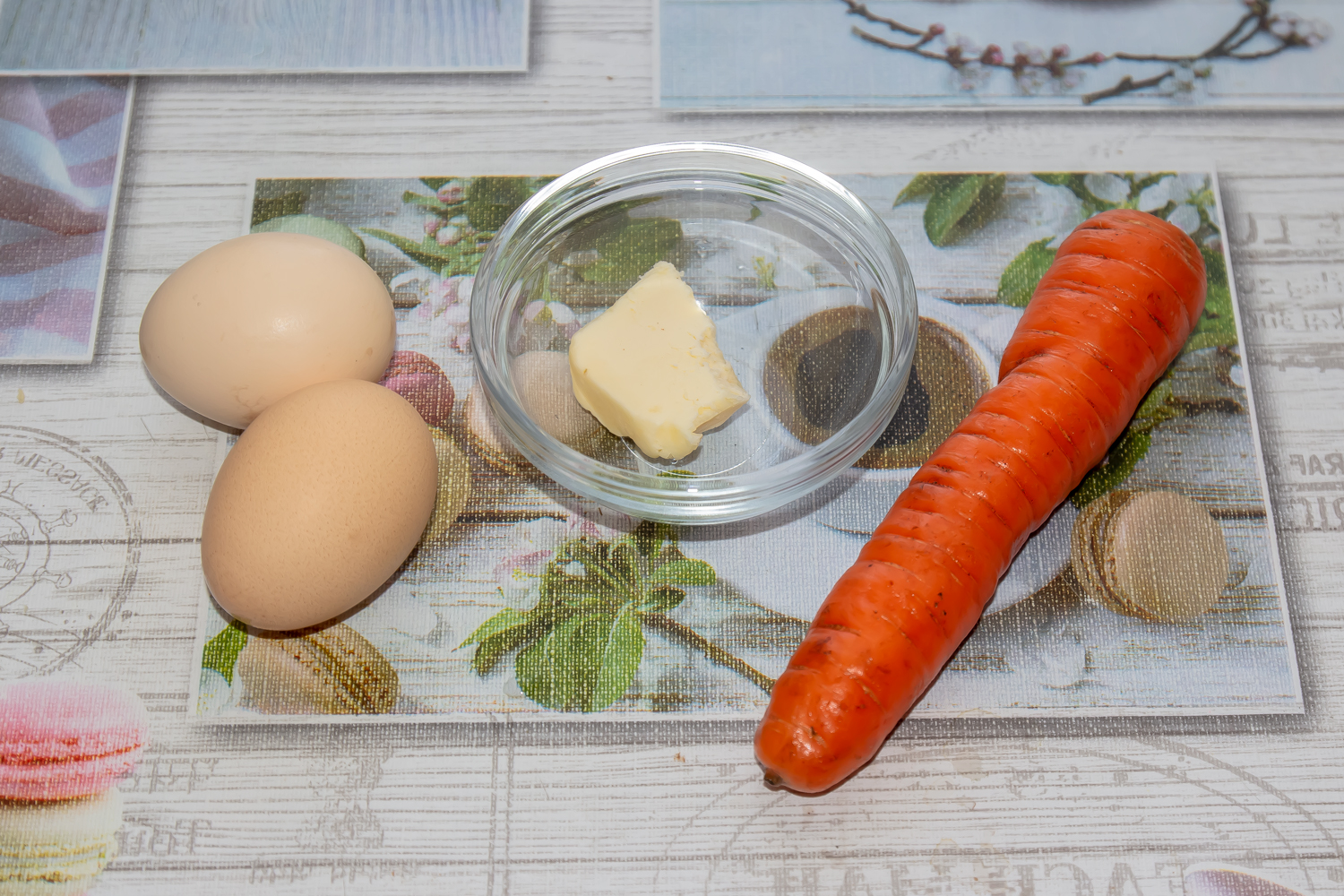 продукты для рецепта Яичница с морковью