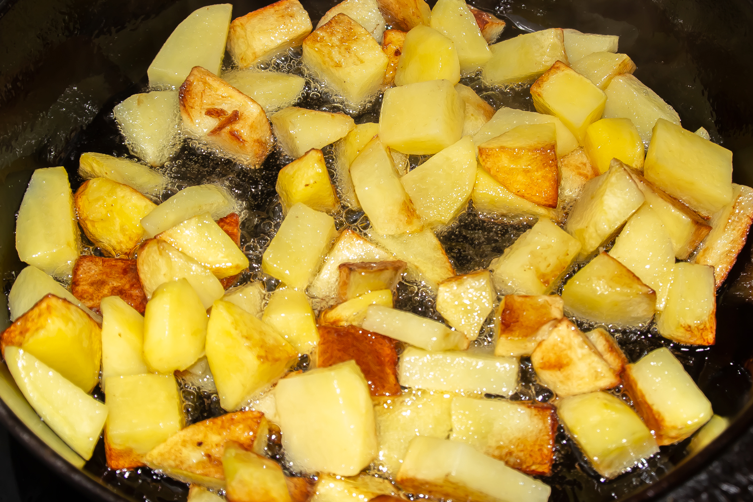 жареный картофель по рецепту Оджахури из свинины