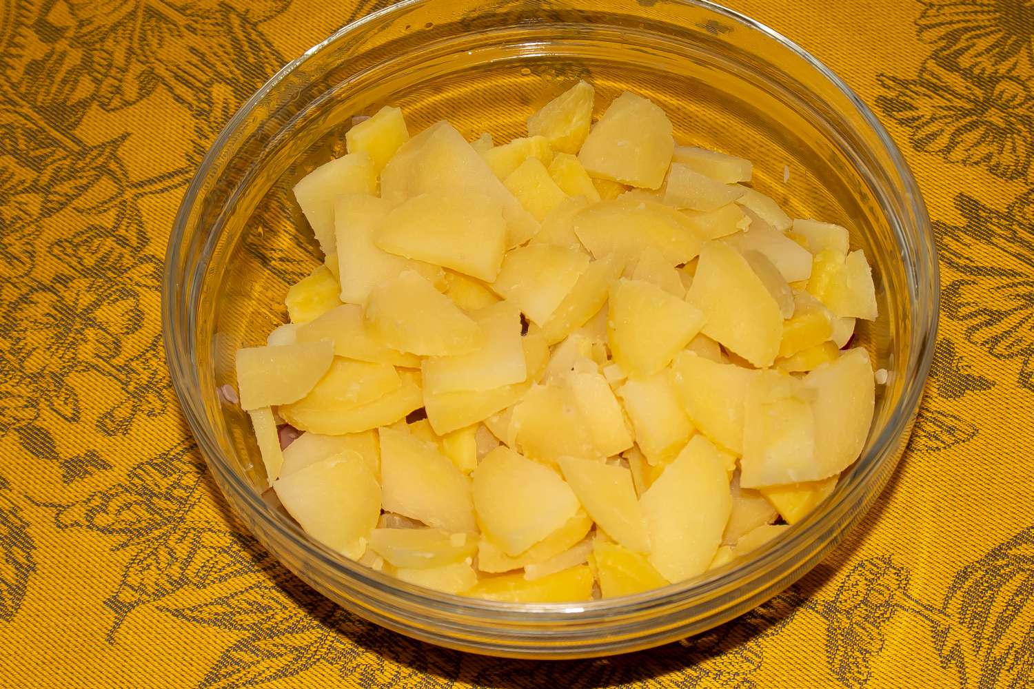 нарезанный картофель по рецепту Американский картофельный салат 