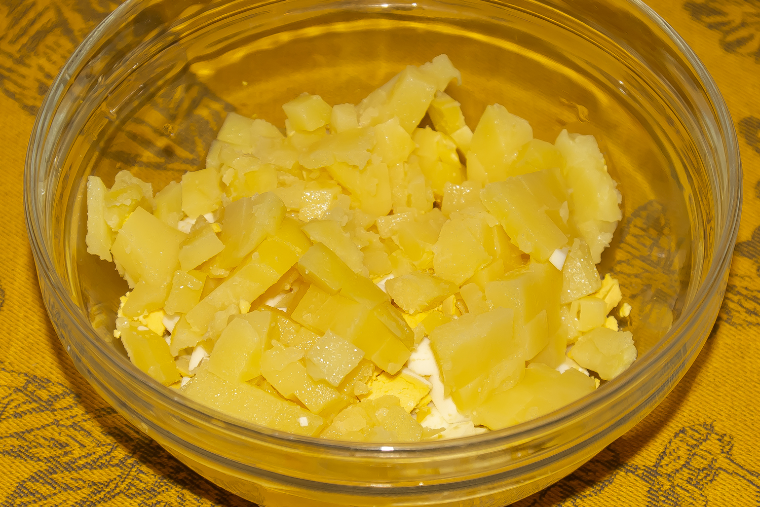 выложенный картофель по рецепту Салат Славянский