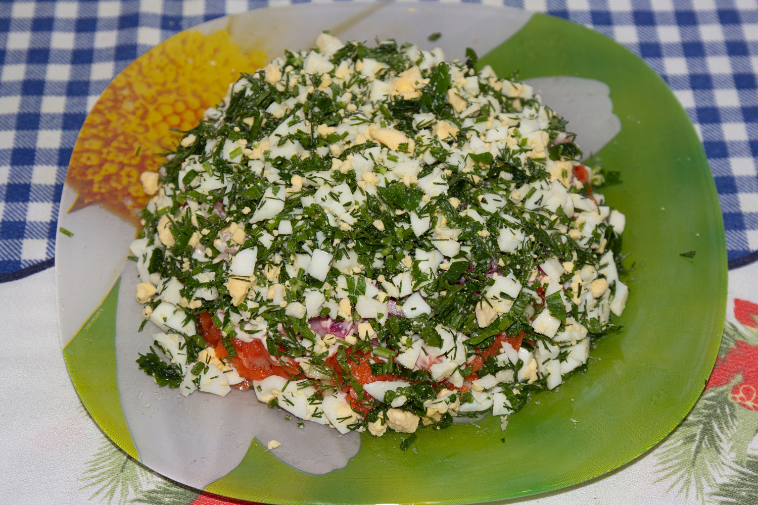 5 слой по рецепту Слоеный салат с красной рыбой