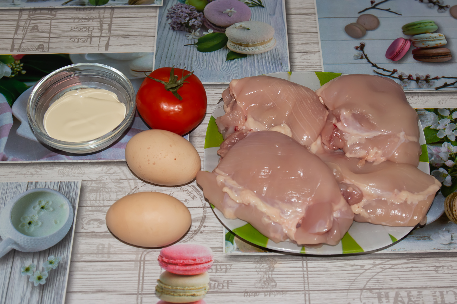 продукты для рецепта Нежная запеканка из куриного филе