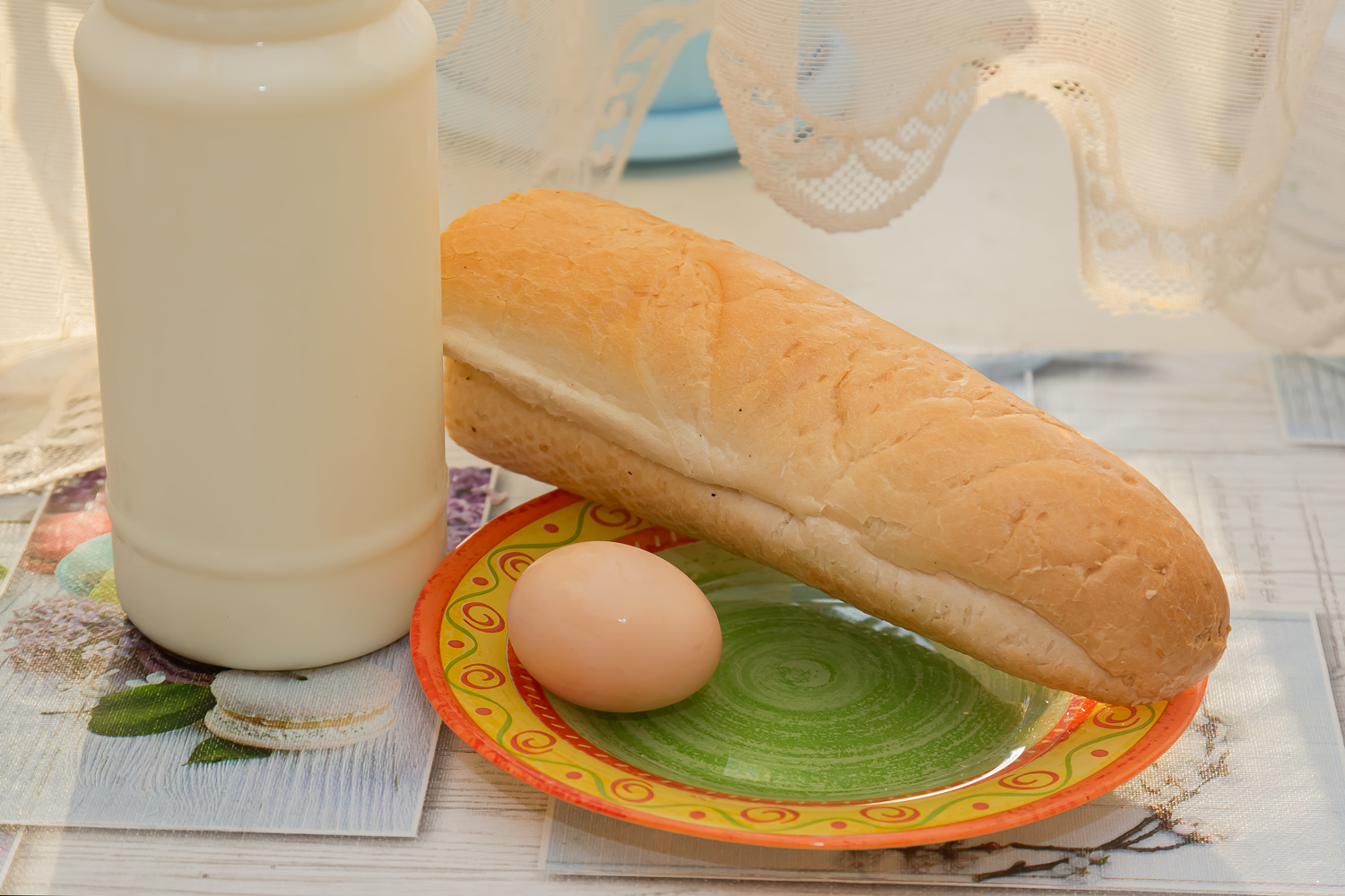 продукты для рецепта Гренки в яично-молочной смеси