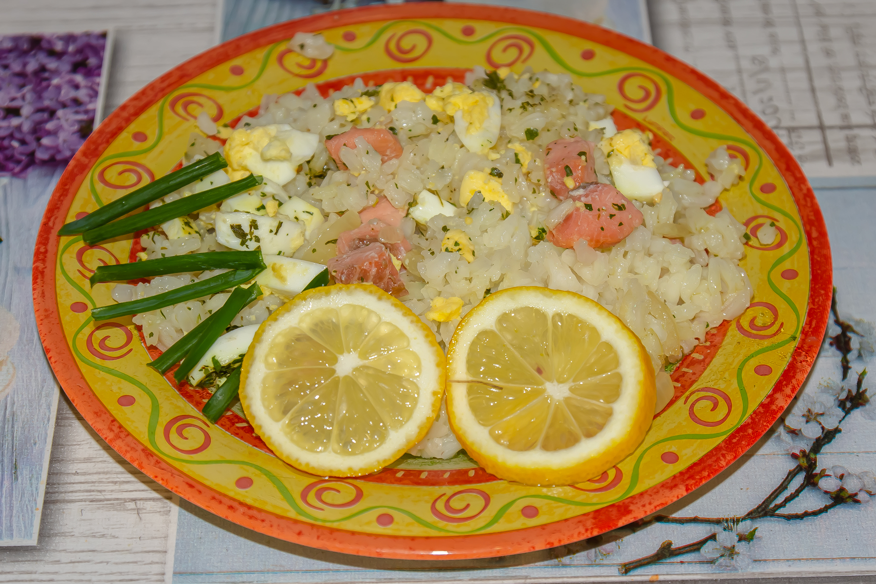 Копченая рыба с рисом